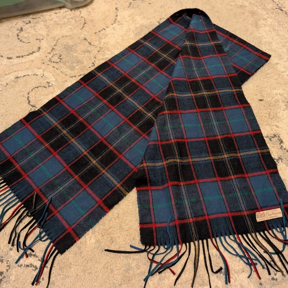 Classic Cashmere Plaid Scarf in Black, Blue, and Red - Picture 1 of 3